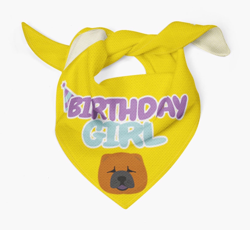 Birthday Girl : Personalised {breedFullName} Bandana 