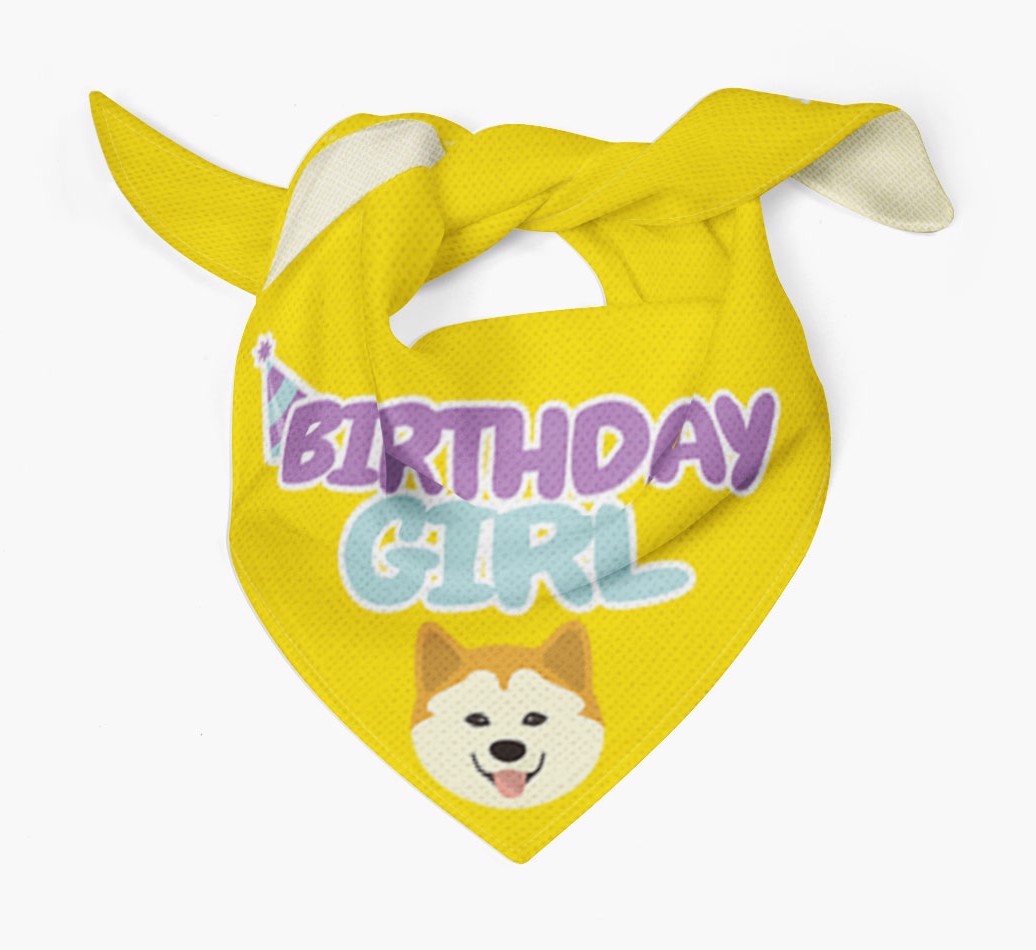 Birthday Girl : Personalised {breedFullName} Bandana 
