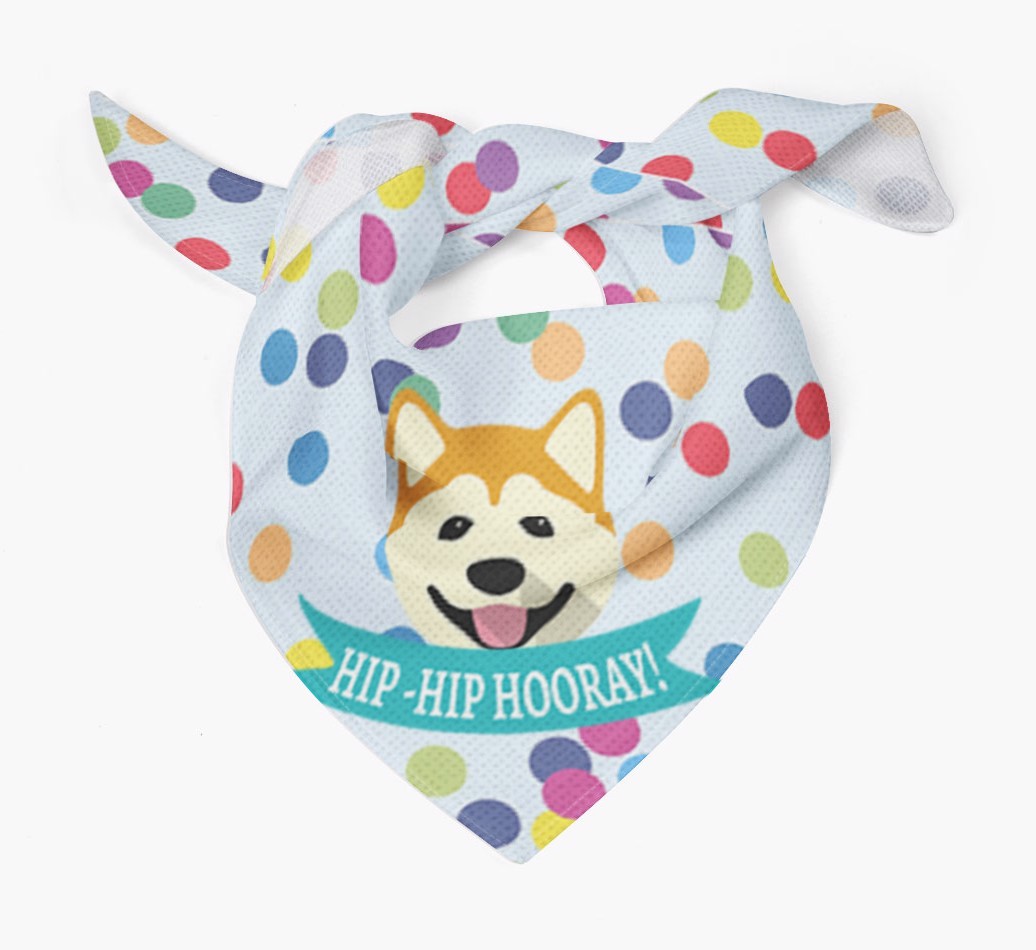Hip-Hip Hooray! : Personalised {breedFullName} Bandana