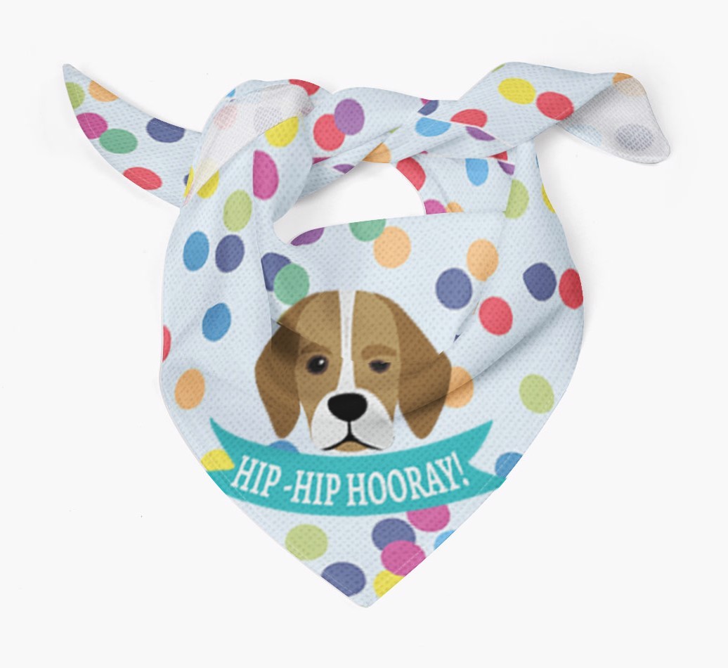 Hip-Hip Hooray! : Personalised {breedFullName} Bandana