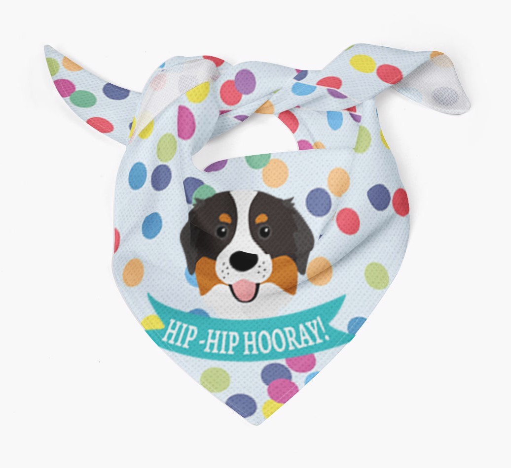 Hip-Hip Hooray! : Personalised {breedFullName} Bandana