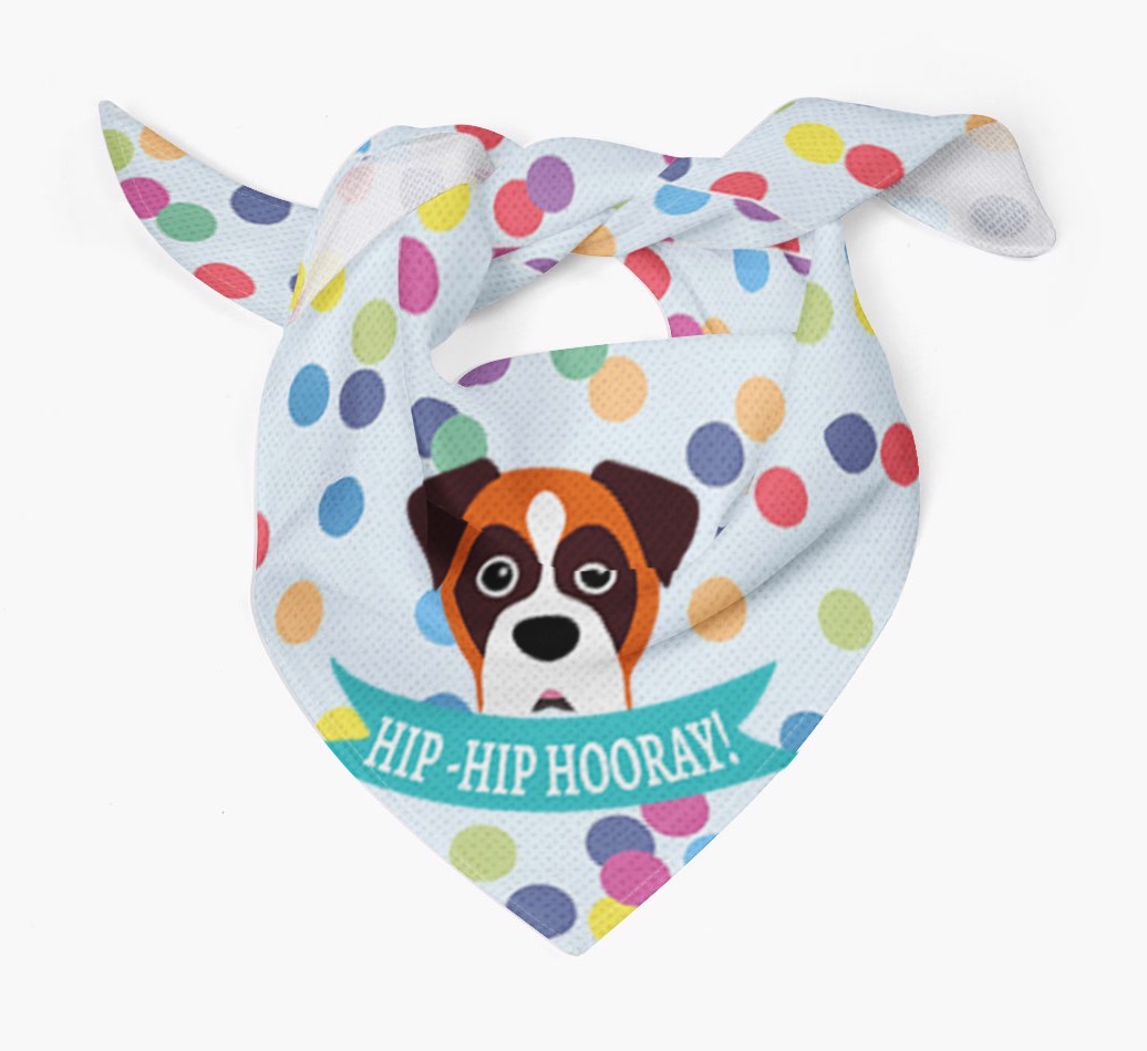 Hip-Hip Hooray! : Personalised {breedFullName} Bandana