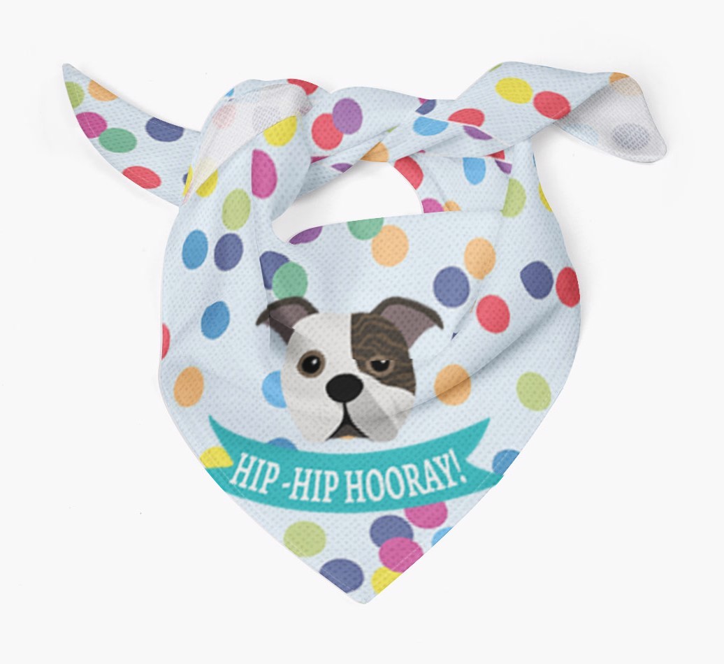 Hip-Hip Hooray! : Personalised {breedFullName} Bandana