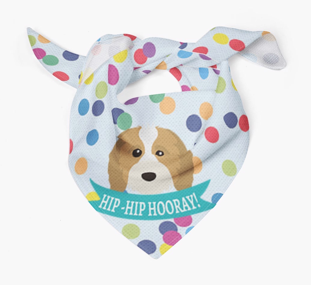 Hip-Hip Hooray! : Personalised {breedFullName} Bandana