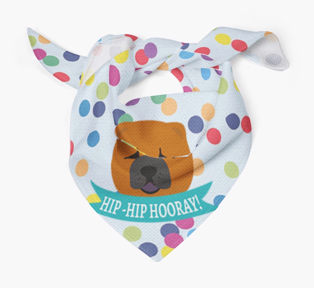 Hip-Hip Hooray! : Personalised {breedFullName} Bandana