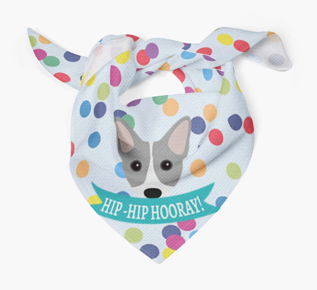 Hip-Hip Hooray! : Personalised {breedFullName} Bandana