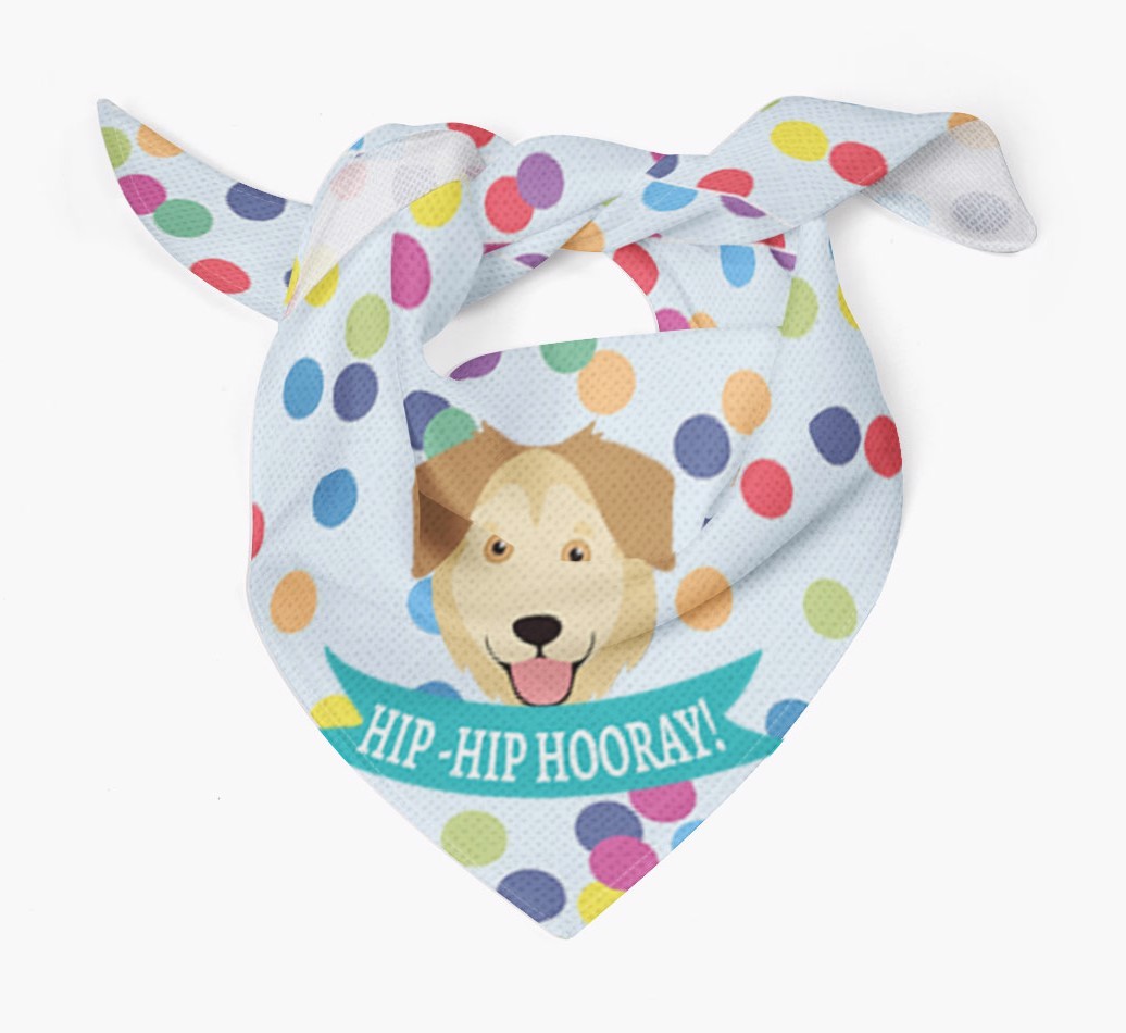 Hip-Hip Hooray! : Personalised {breedFullName} Bandana