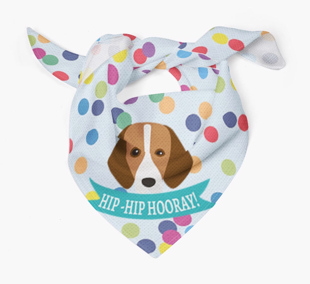 Hip-Hip Hooray! : Personalised {breedFullName} Bandana