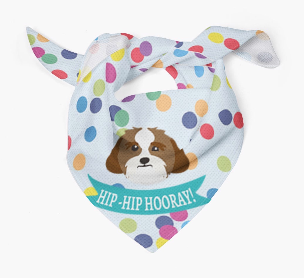 Hip-Hip Hooray! : Personalised {breedFullName} Bandana