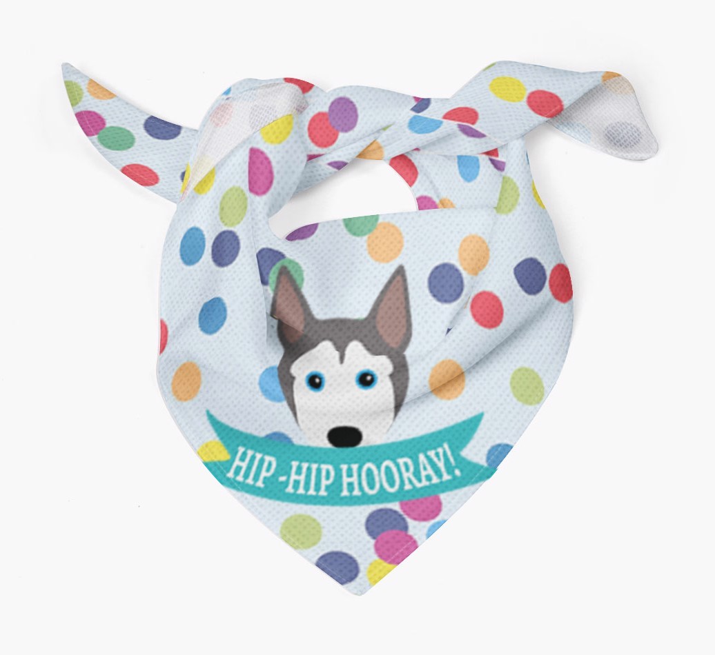Hip-Hip Hooray! : Personalised {breedFullName} Bandana