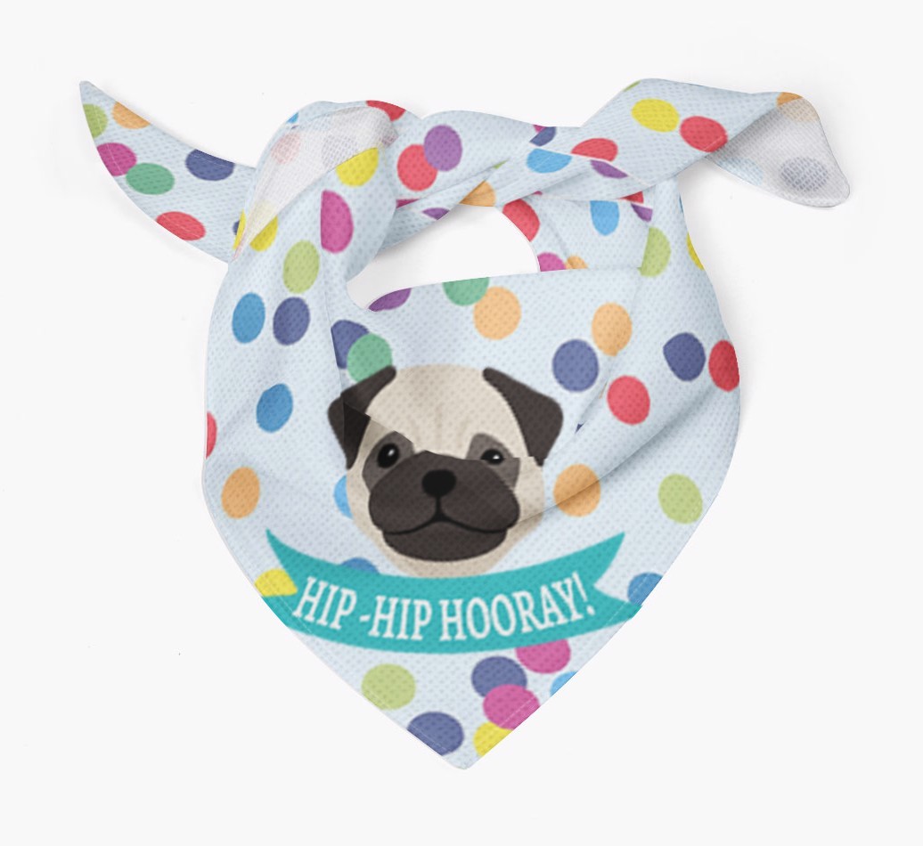 Hip-Hip Hooray! : Personalised {breedFullName} Bandana