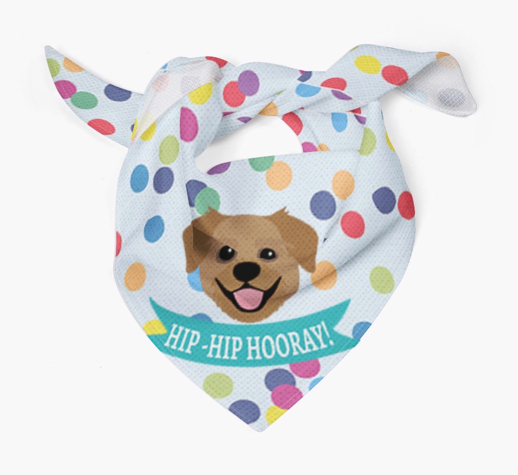 Hip-Hip Hooray! : Personalised {breedFullName} Bandana