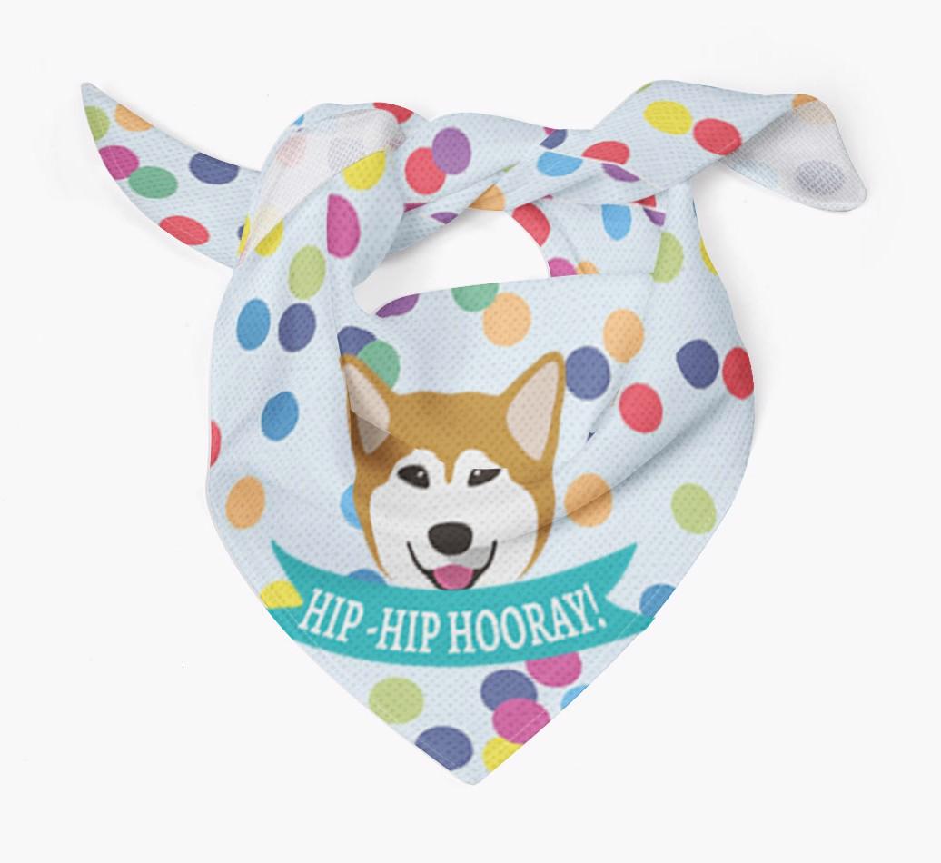 Hip-Hip Hooray! : Personalized {breedFullName} Bandana