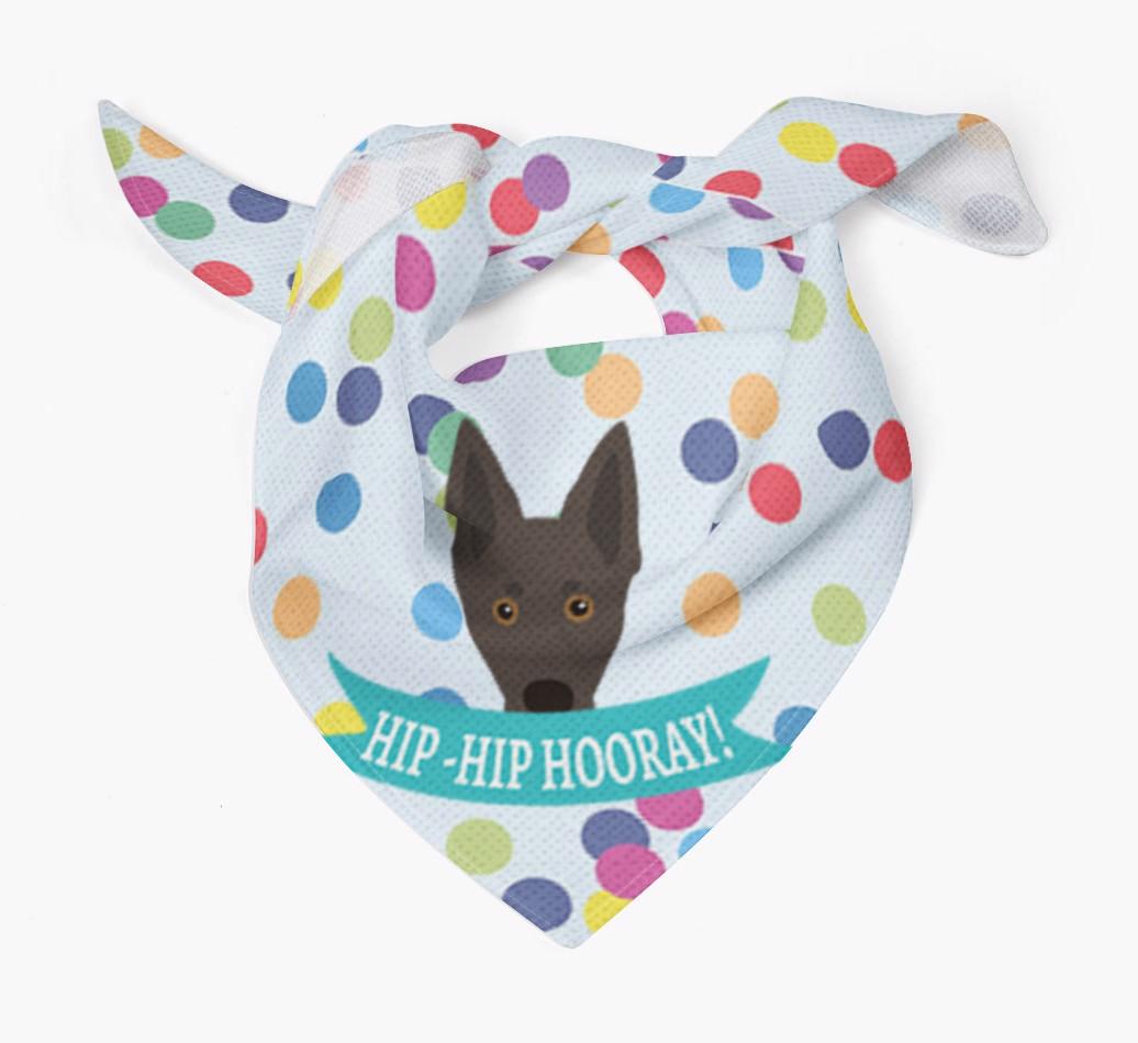Hip-Hip Hooray! : Personalized {breedFullName} Bandana