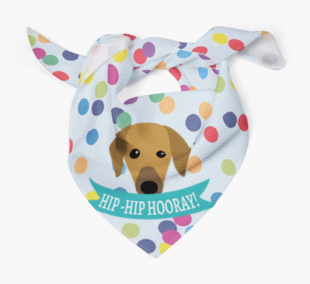 Hip-Hip Hooray! : Personalized {breedFullName} Bandana