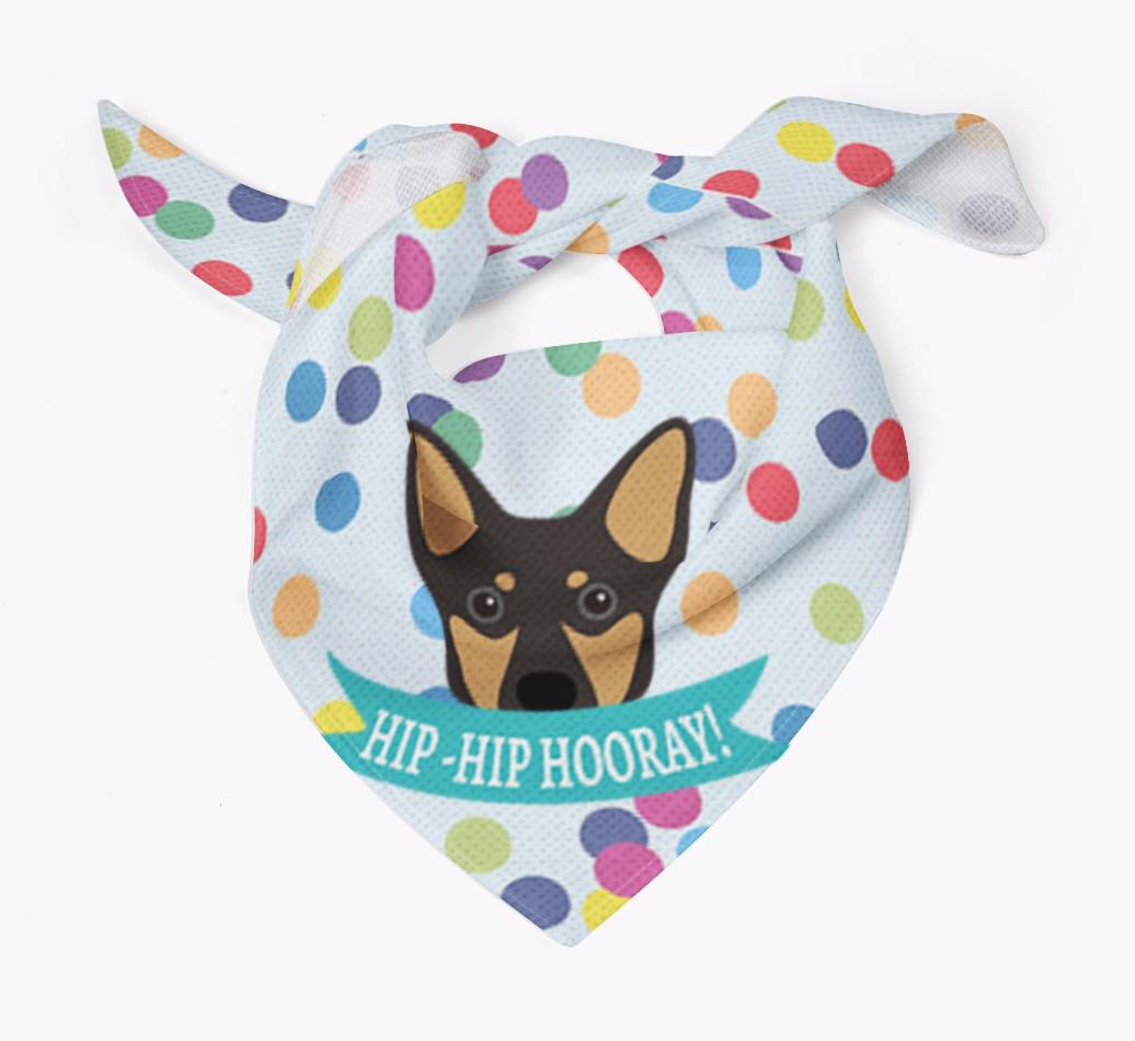 Hip-Hip Hooray! : Personalized {breedFullName} Bandana