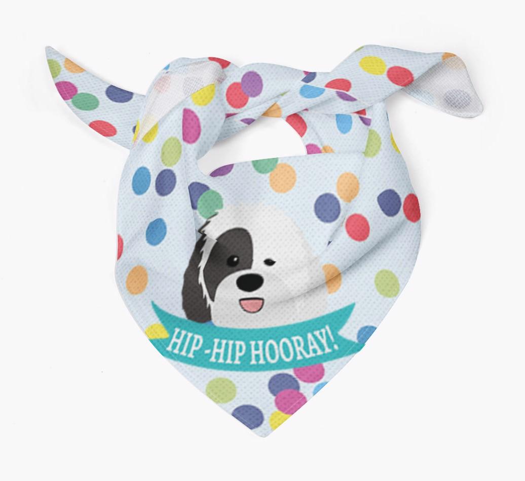 Hip-Hip Hooray! : Personalized {breedFullName} Bandana