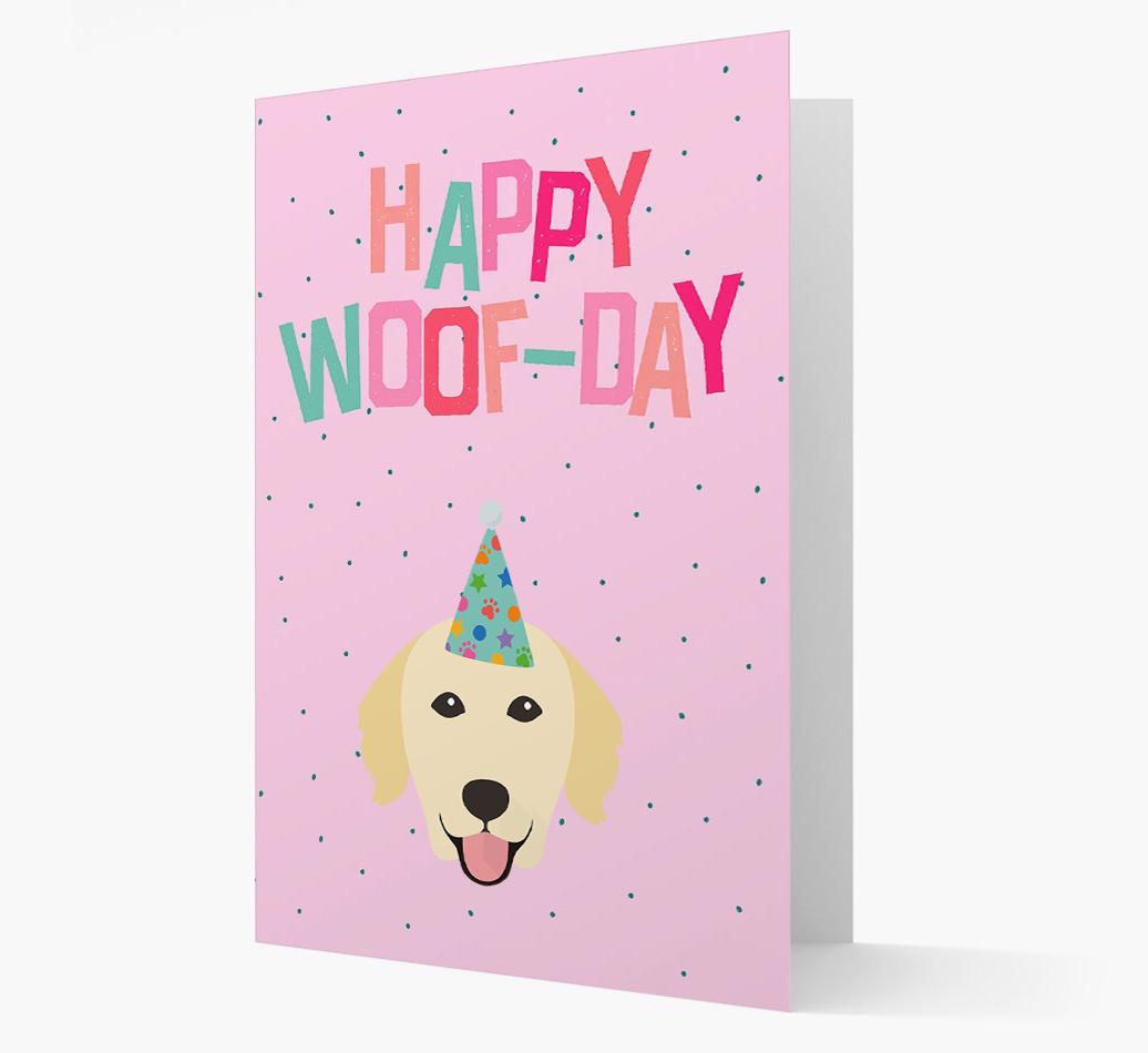 'Happy Woofday' Card with {breedFullName} Icon