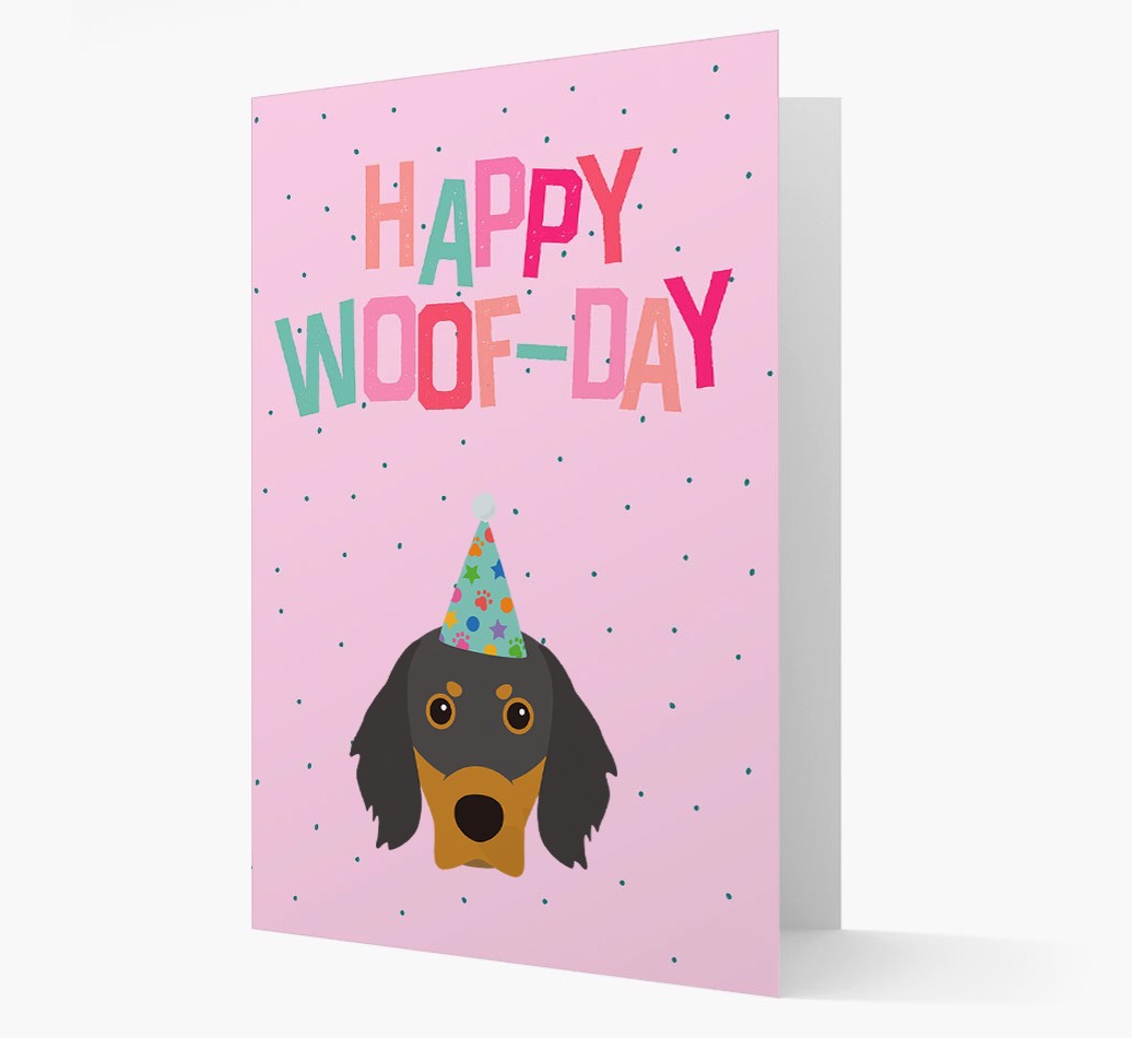 'Happy Woofday' Card with {breedFullName} Icon