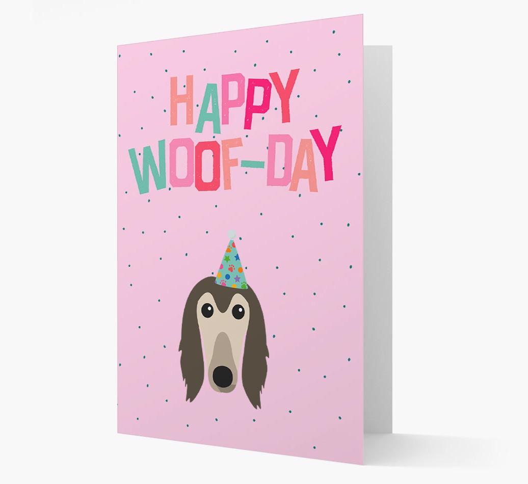 'Happy Woofday' Card with {breedFullName} Icon