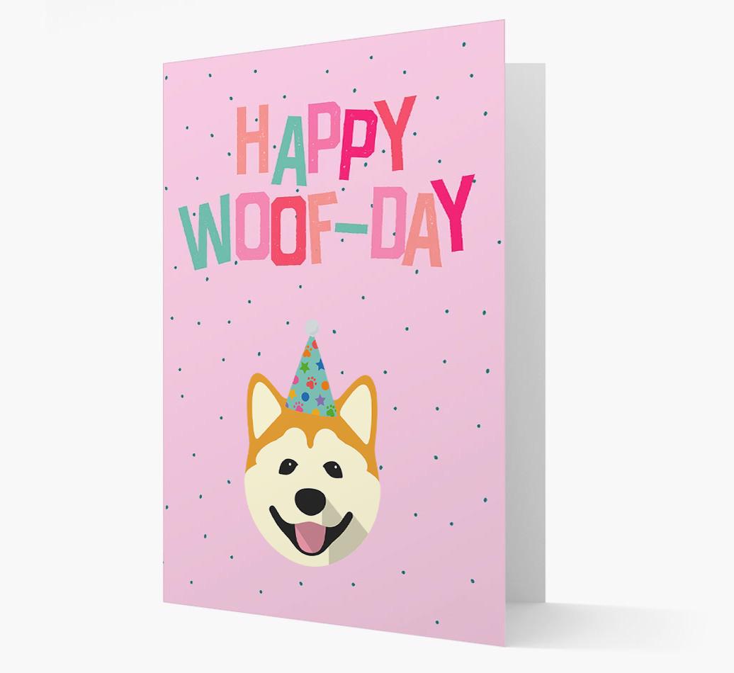 'Happy Woofday' Card with {breedFullName} Icon