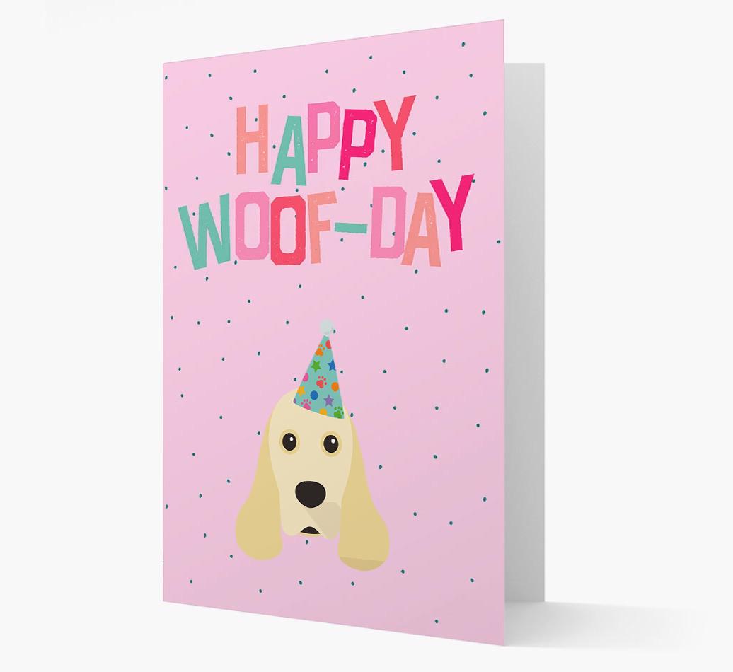 'Happy Woofday' Card with {breedFullName} Icon