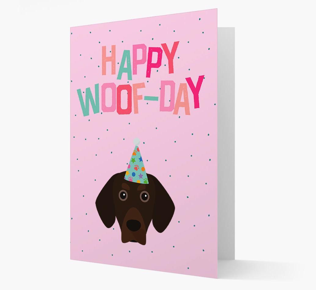 'Happy Woofday' Card with {breedFullName} Icon