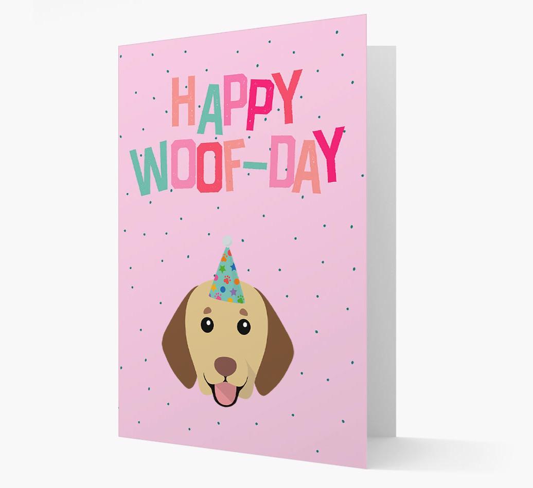 'Happy Woofday' Card with {breedFullName} Icon