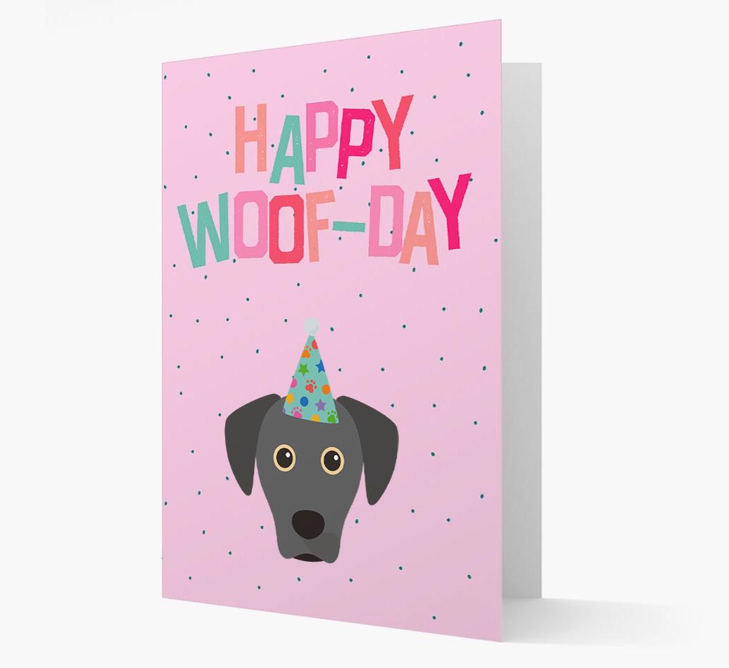 'Happy Woofday' Card with {breedFullName} Icon