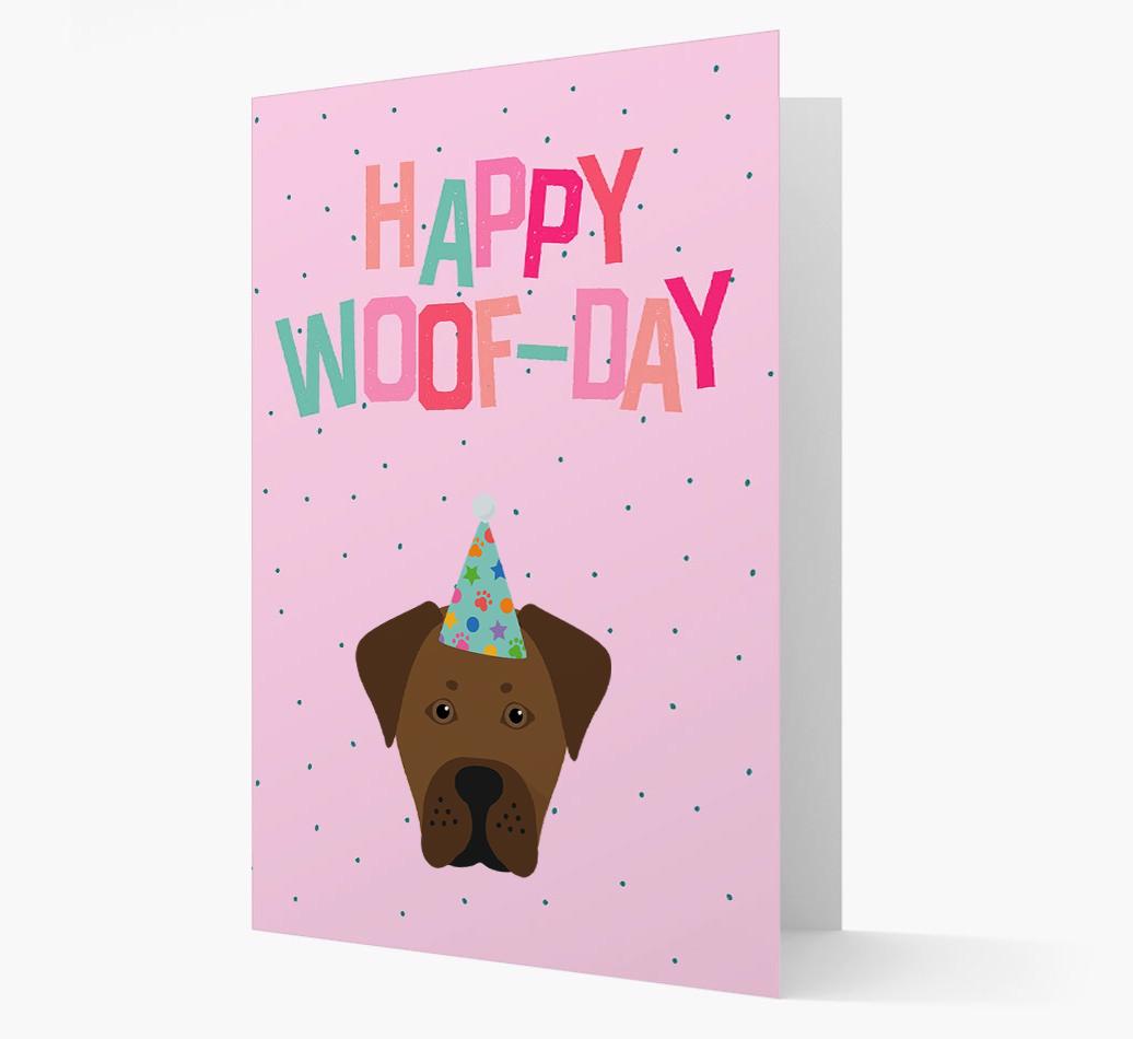 'Happy Woofday' Card with {breedFullName} Icon