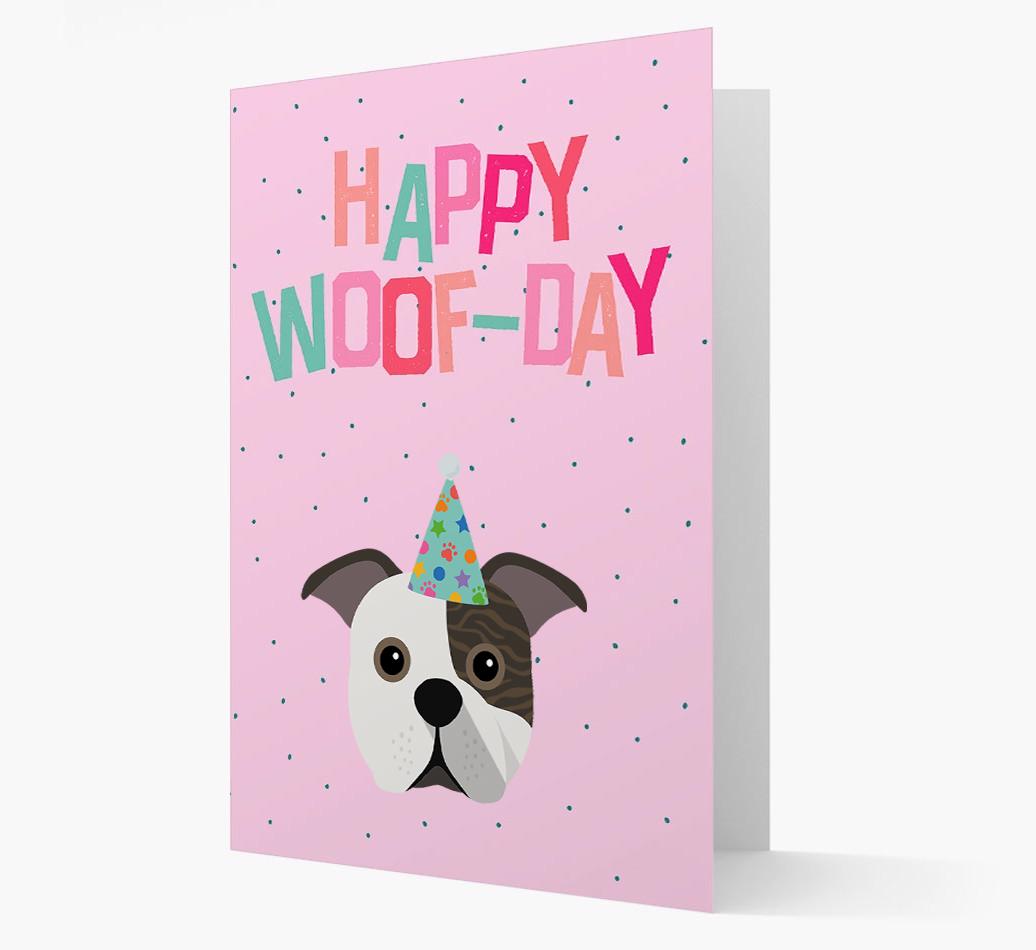 'Happy Woofday' Card with {breedFullName} Icon