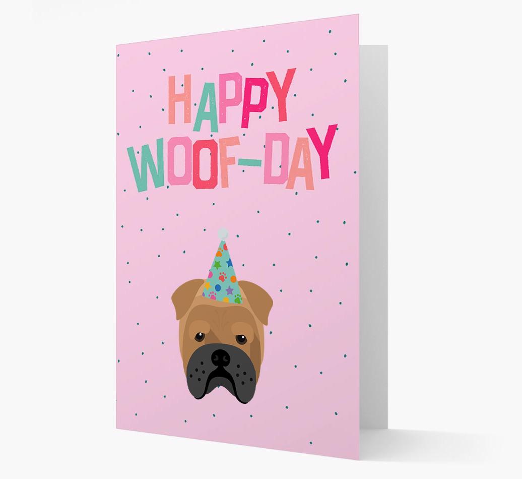 'Happy Woofday' Card with {breedFullName} Icon