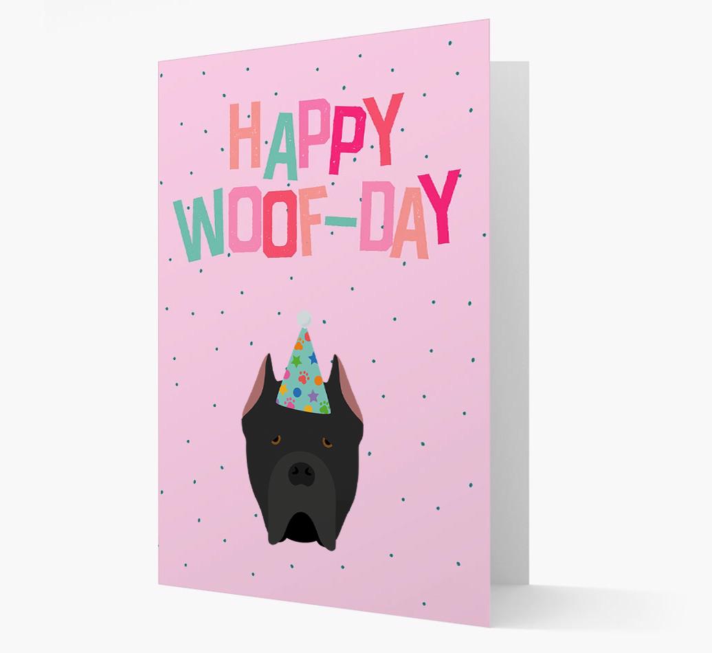 'Happy Woofday' Card with {breedFullName} Icon
