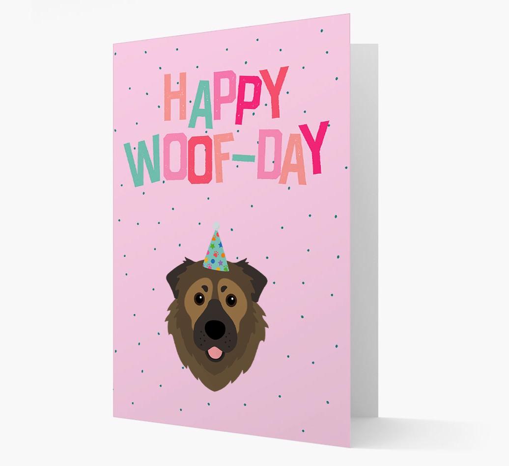 'Happy Woofday' Card with {breedFullName} Icon