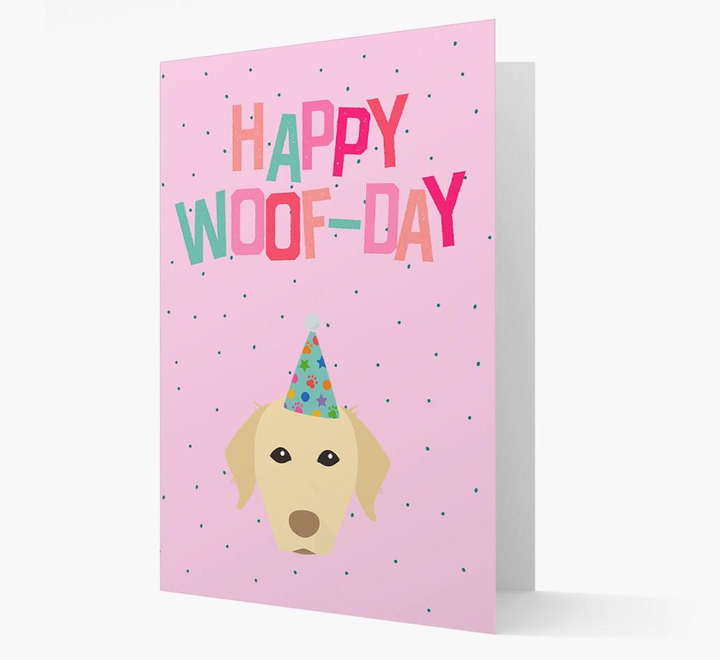 'Happy Woofday' Card with {breedFullName} Icon