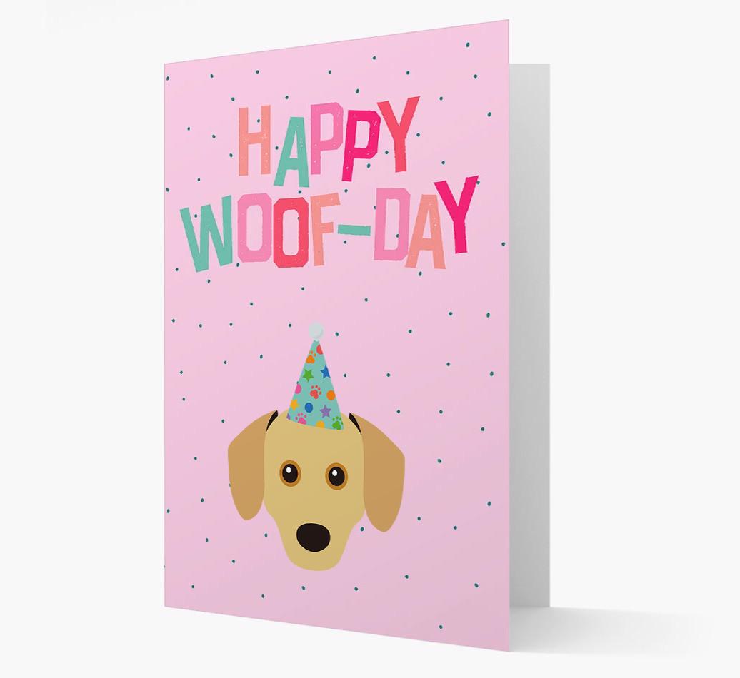'Happy Woofday' Card with {breedFullName} Icon
