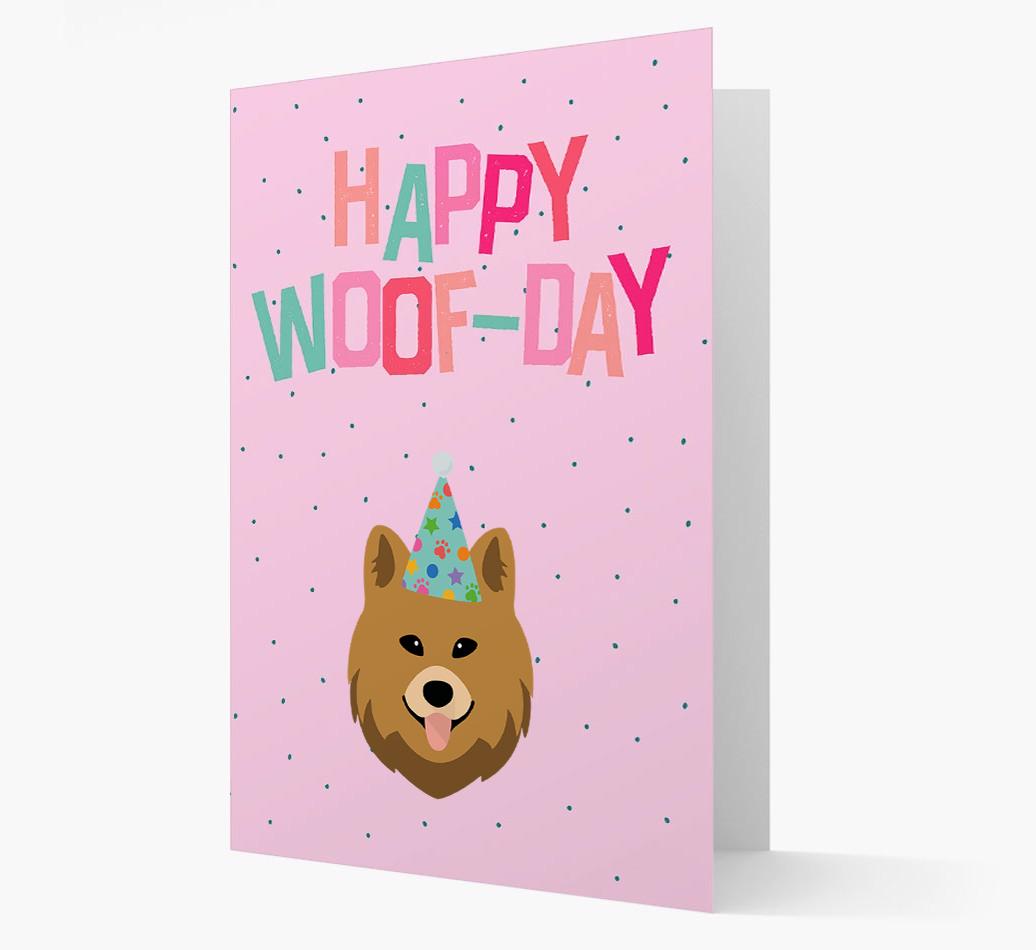 'Happy Woofday' Card with {breedFullName} Icon