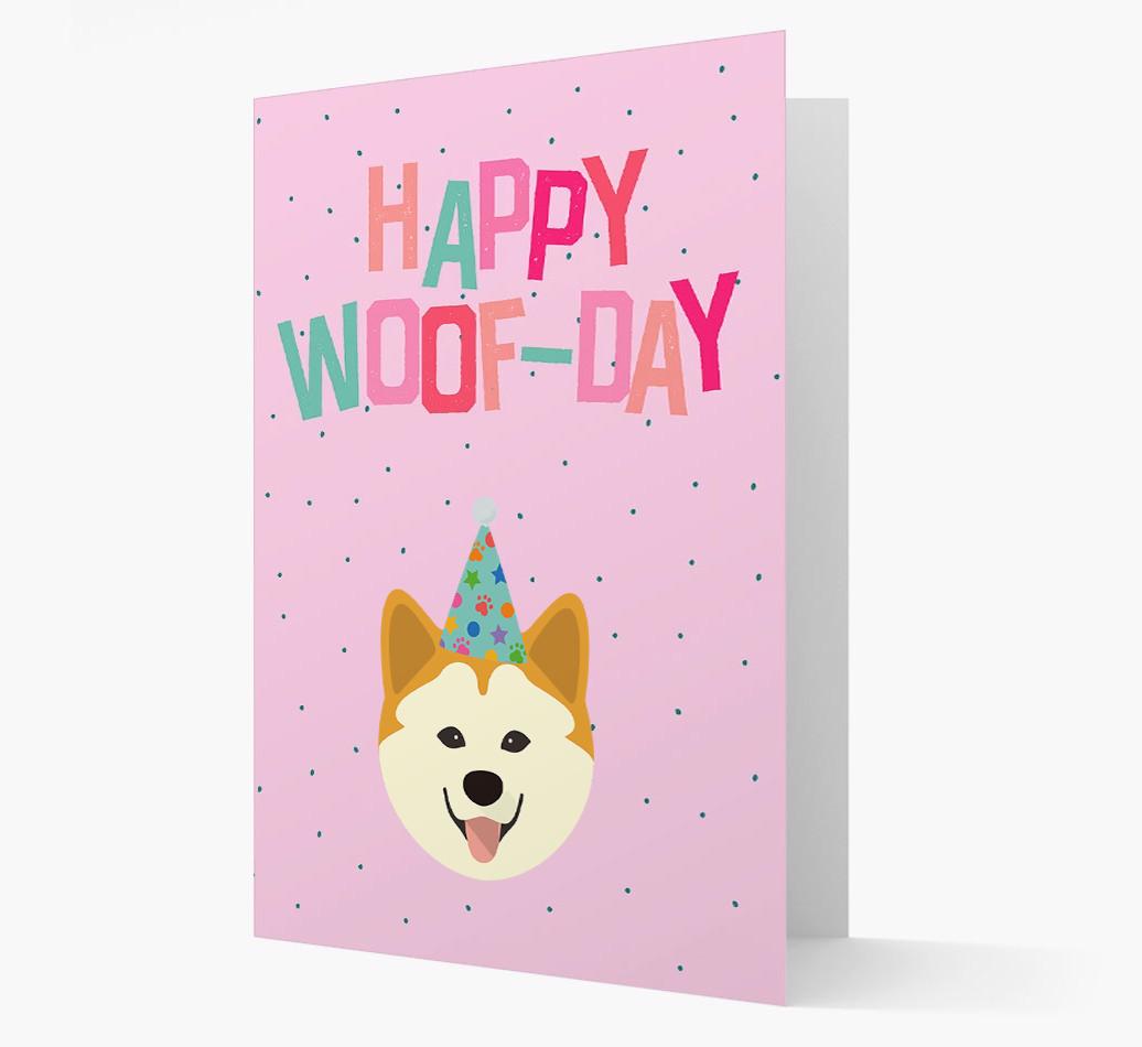 'Happy Woofday' Card with {breedFullName} Icon