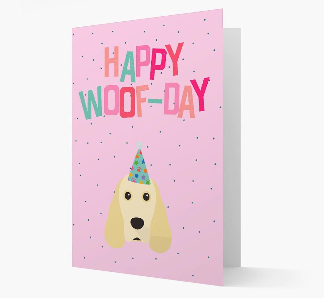 'Happy Woofday' Card with {breedFullName} Icon