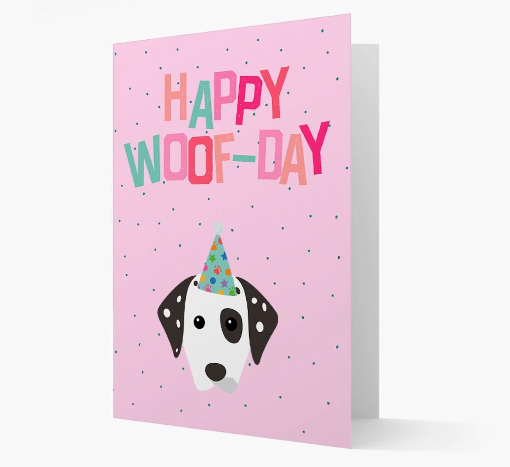 'Happy Woofday' Card with {breedFullName} Icon