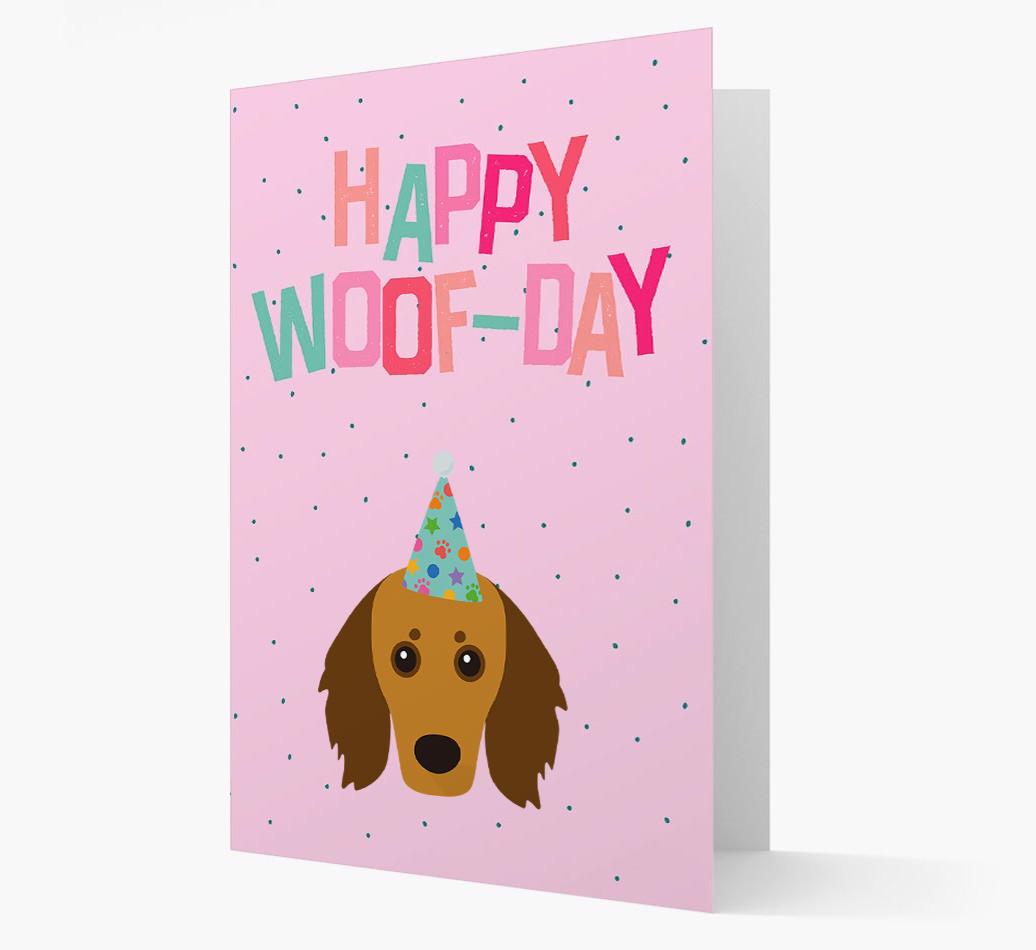 'Happy Woofday' Card with {breedFullName} Icon