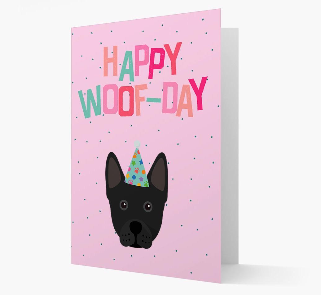 'Happy Woofday' Card with {breedFullName} Icon