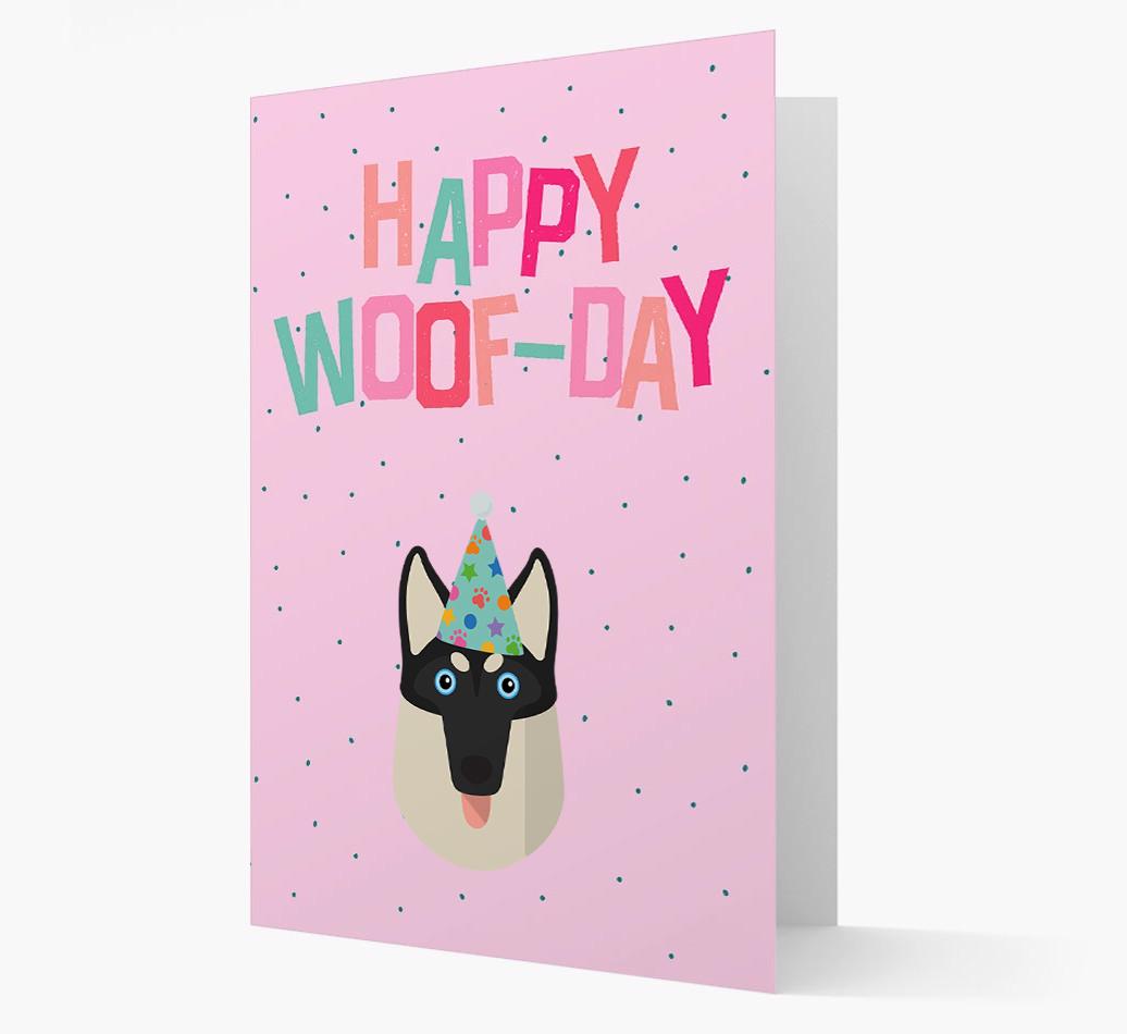 'Happy Woofday' Card with {breedFullName} Icon