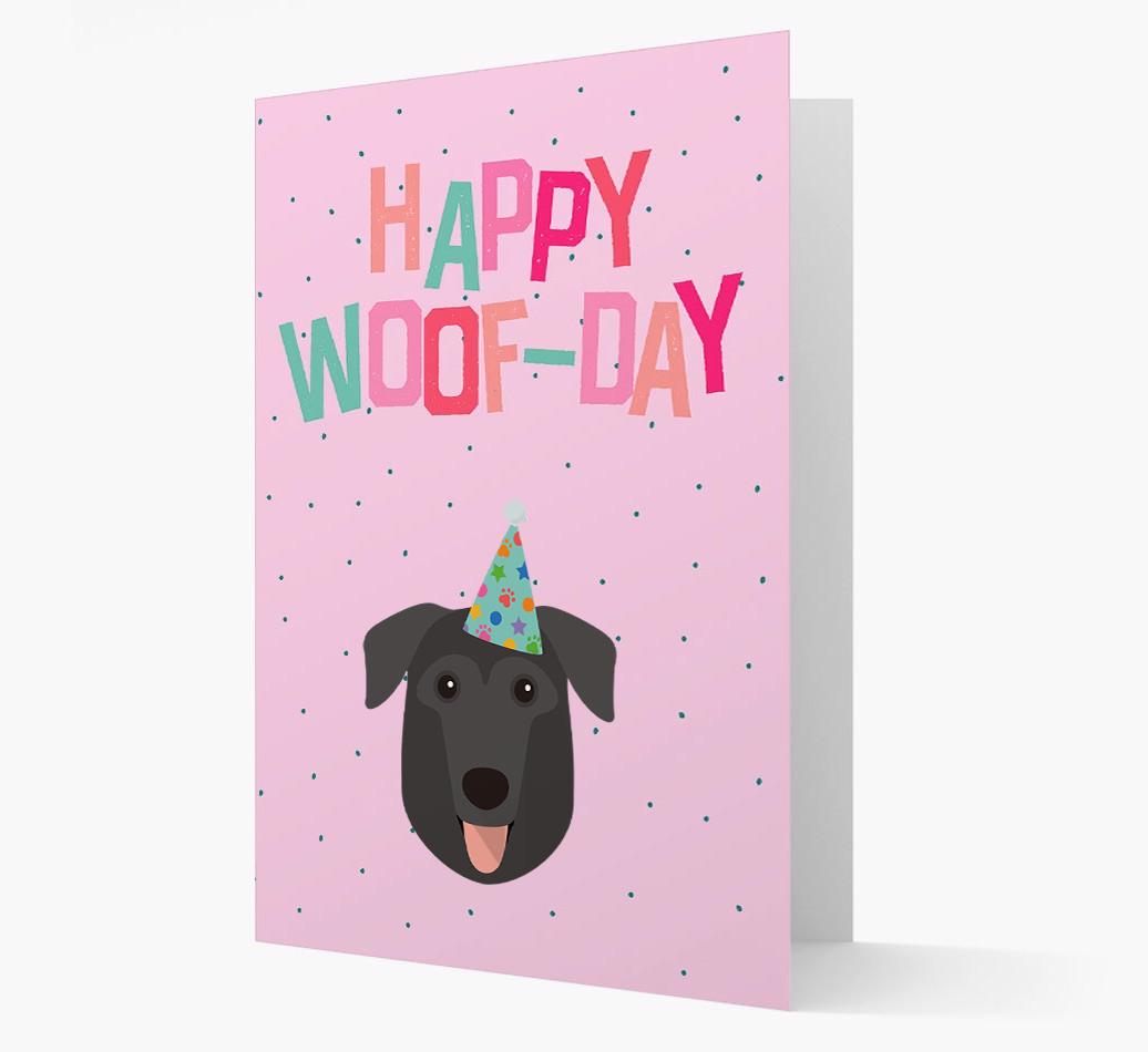'Happy Woofday' Card with {breedFullName} Icon