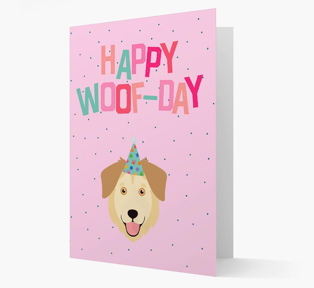 'Happy Woofday' Card with {breedFullName} Icon