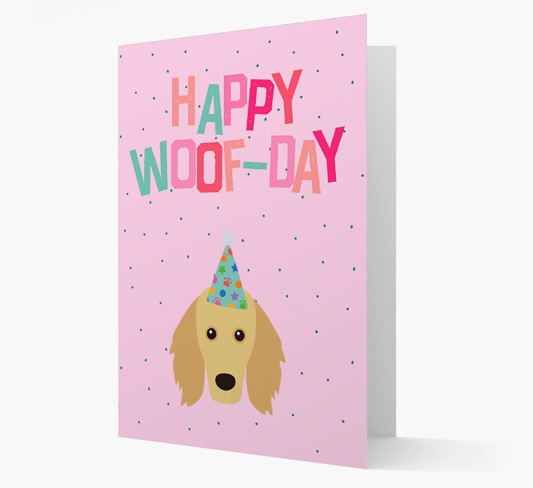 'Happy Woofday' Card with {breedFullName} Icon