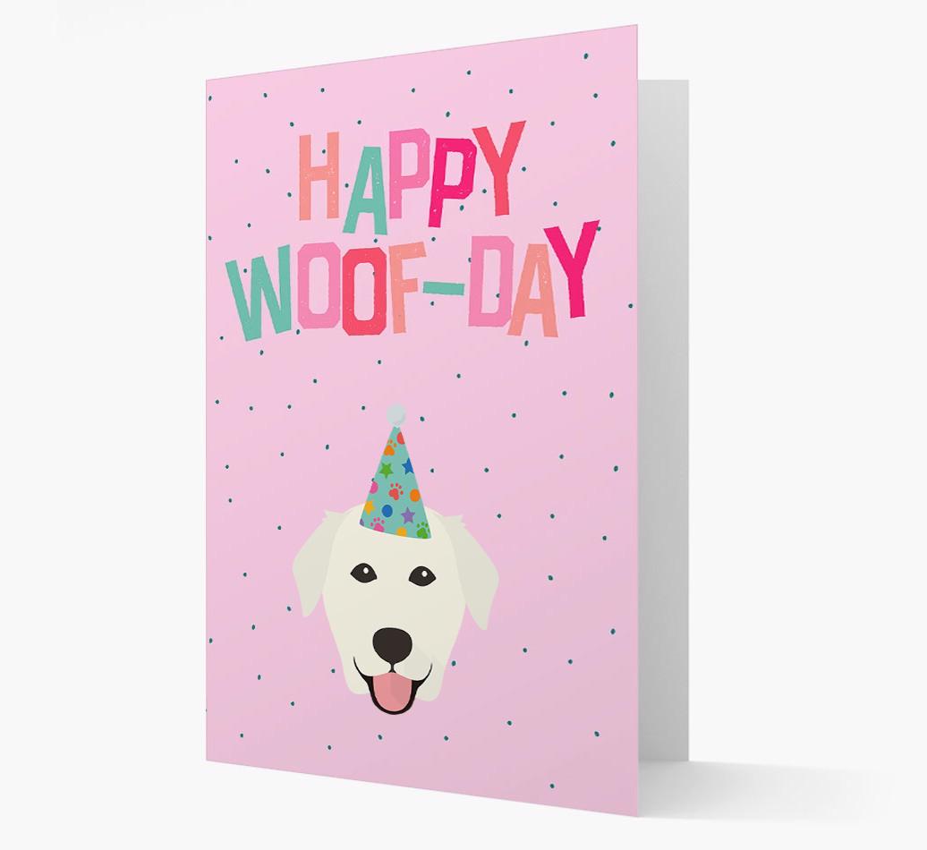 'Happy Woofday' Card with {breedFullName} Icon