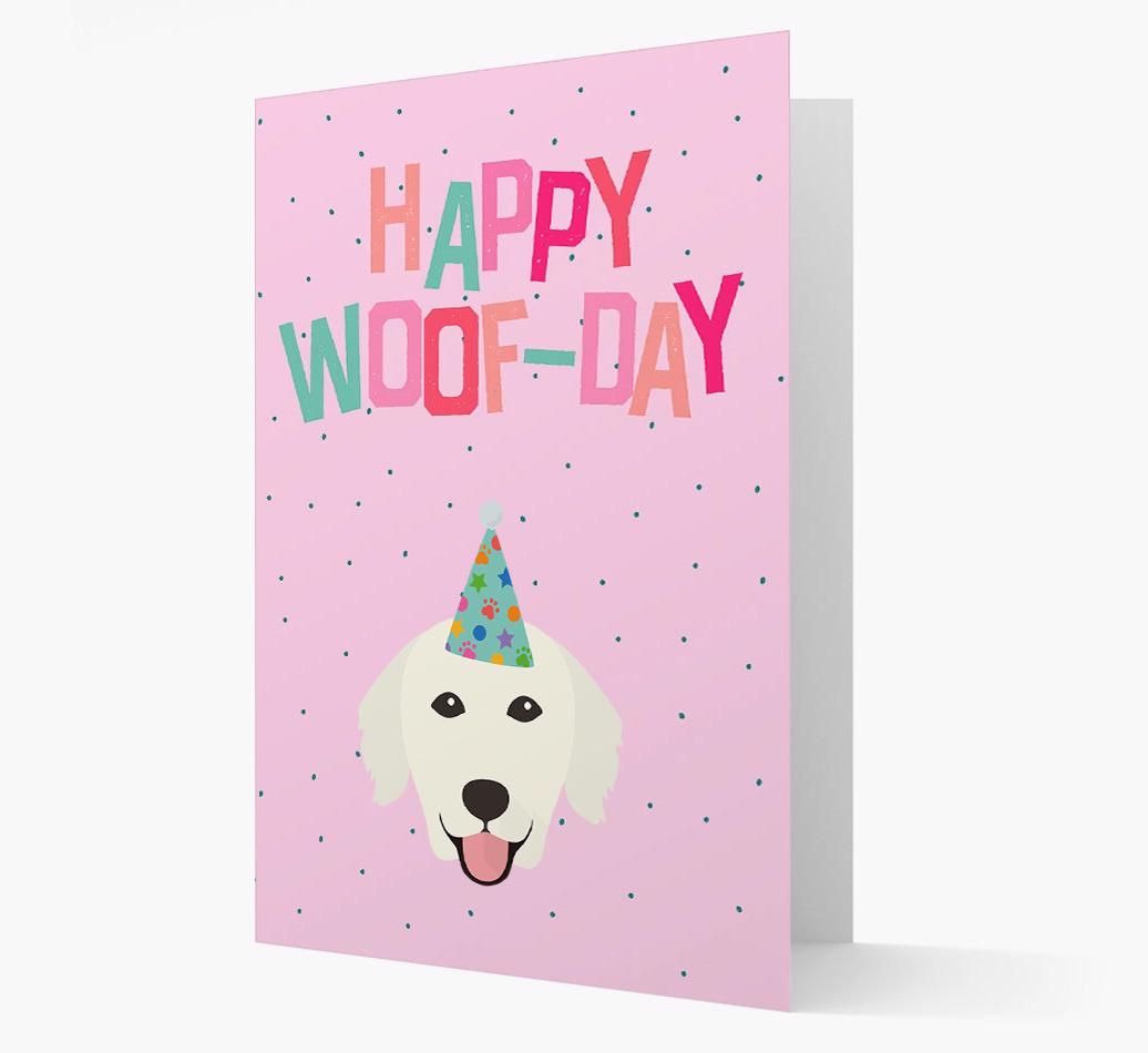 'Happy Woofday' Card with {breedFullName} Icon