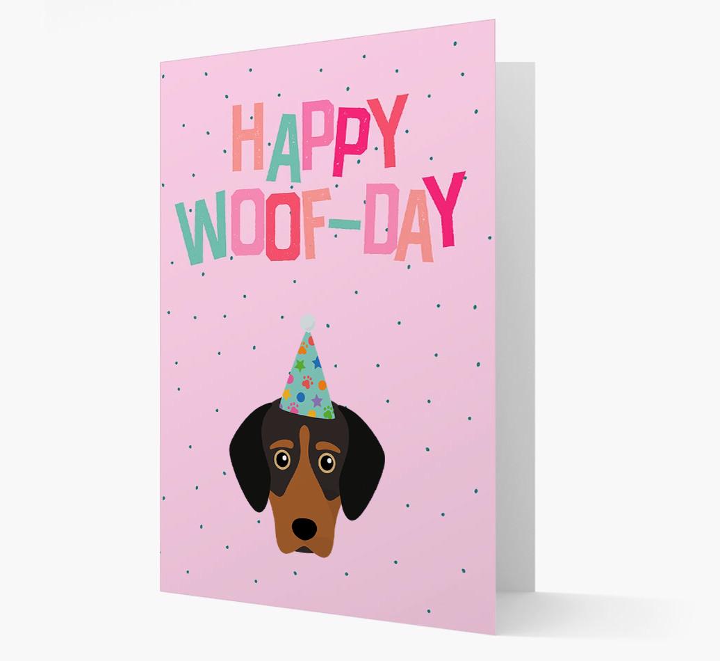 'Happy Woofday' Card with {breedFullName} Icon