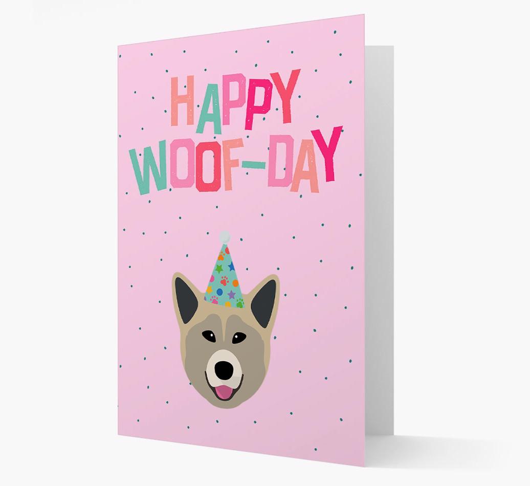 'Happy Woofday' Card with {breedFullName} Icon